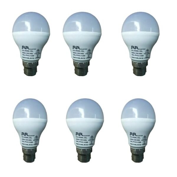 RR LIGHTING 9W Round B22 LED Bulb -6 Pack