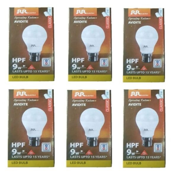 RR LIGHTING 9W Round B22 LED Bulb -6 Pack - Image 2