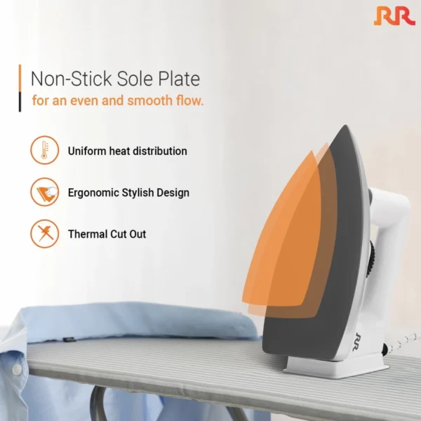 RR Dry Electric Iron Silk Flow Plus 750 W Dry Iron  (White) - Image 3