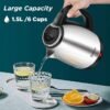 LIGHTFLAME 1.5L Electric Kettle – Stainless Steel, Boiling, Tea, Coffee, Noodles & Soup | Dry Boil & Overheat Protection - Image 2