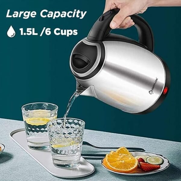 LIGHTFLAME 1.5L Electric Kettle – Stainless Steel, Boiling, Tea, Coffee, Noodles & Soup | Dry Boil & Overheat Protection - Image 2