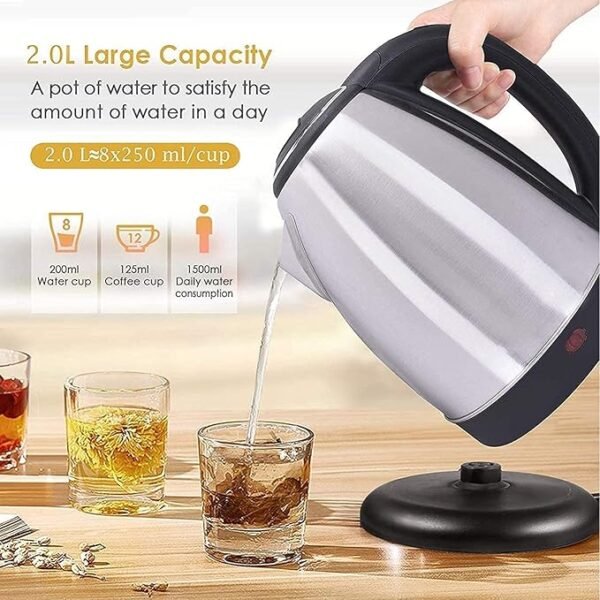 SHREE HANS CREATION Stainless Steel Electric Kettle (1.8/2L, Multicolor) - Image 3