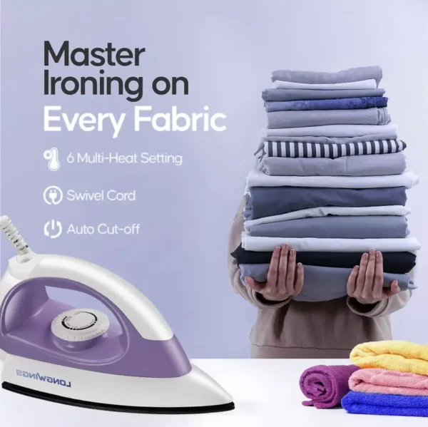LONGWINGS Hawk L21 1000W Dry Iron (White & Purple) - Image 4