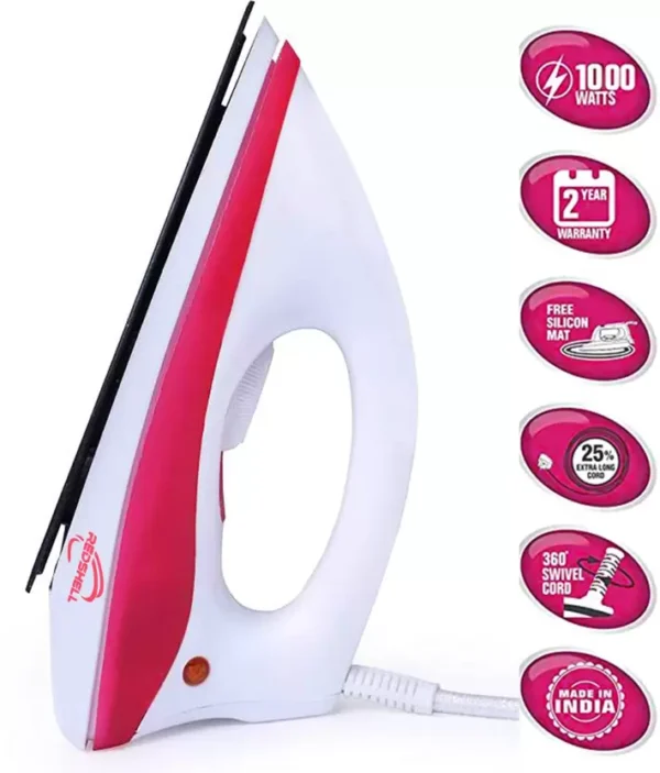 RedShell 1000W Quick Heating Dry Iron (Pink)
